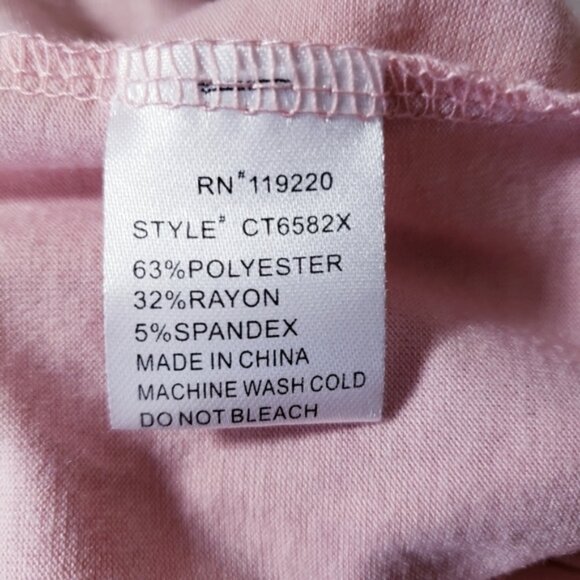 Ashley Blue Plus Size 3X Blush Pink Grommet Top NEW - Picture 4 of 8